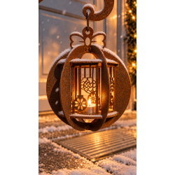 Julestjerne � juledekoration med lanterne i cortenst�l